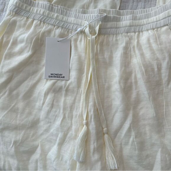 MONDAY Swimwear Tahiti Pants in Ivory New With Tags Size Medium - Picture 8 of 15